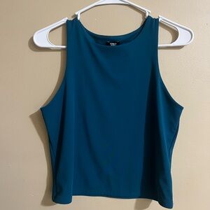 Express Cropped Body Contour Teal Tank Top